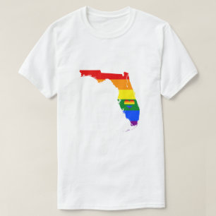T-shirt Floride Gay pride Arc en ciel Drapeau Coeur GLBTQ 