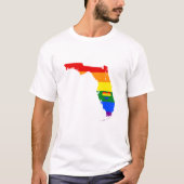 T-shirt Floride Gay pride Arc en ciel Drapeau Coeur GLBTQ  (Devant)