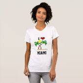 T-shirt Floride : I Love Miami - palmiers et soleil (Devant entier)