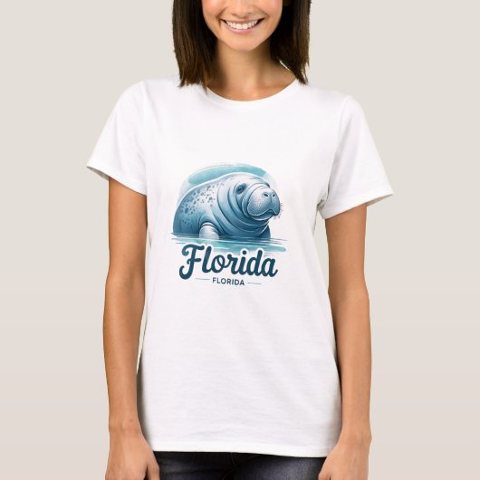 T-shirt Floride, Manatee, (Devant)