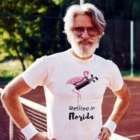 T-shirt Floride Retraite Golf Thème Flamant rose Design