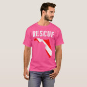 T-shirt Floride Secourir Diver Drapeau Plongée Plongée Plo (Devant entier)