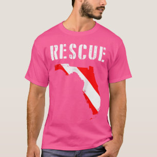 T-shirt Floride Secourir Diver Drapeau Plongée Plongée Plo
