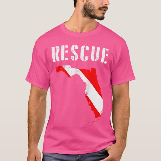 T-shirt Floride Secourir Diver Drapeau Plongée Plongée Plo (Devant)