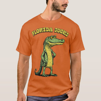 T-shirt Floride Sucks Retro Alligator Design
