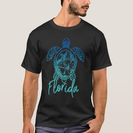 T-shirt Floride Tortues de mer Floride tortue marine Fleur (Devant)