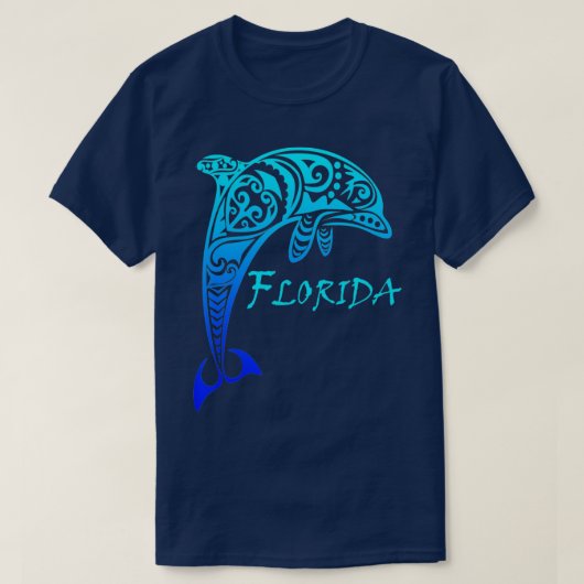 T-shirt Floride Vacances Vintage Retro Dolphin (Design devant)