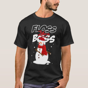 T-shirt Floss Like a Boss Bonhomme de neige Flossing Noël 