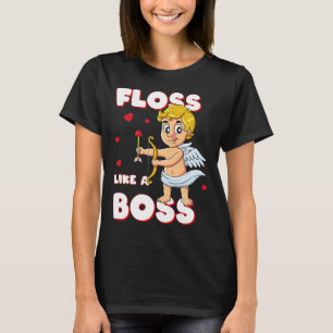 T-shirt Floss Like A Boss Cupid Valentines Day Boys Girls