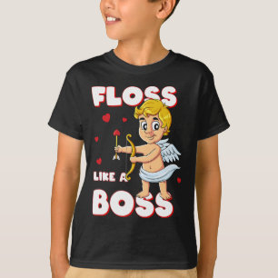 T-shirt Floss Like A Boss Cupid Valentines Day Boys Girls