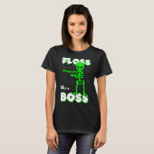 T-shirt Floss Like A Boss Skeleton Halloween Boys Girls Ki (Devant entier)