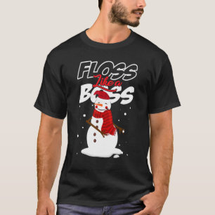 T-shirt Floss like a Boss Snowman Flossing Noël
