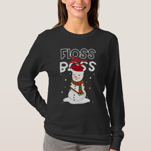 T-shirt Floss Like a Boss Snowman Flossing Noël 1 (Devant)