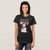 T-shirt Floss Like a Boss Snowman Flossing Noël 4 (Devant entier)