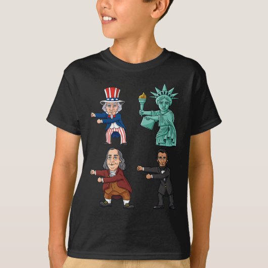 T-shirt Floss Like Boss Uncle Sam Ben Franklin Liberty 4 (Devant)