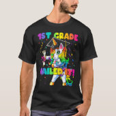 T-shirt Flossing Unicorn 1st Grade Graduation Cap Diploma (Devant)