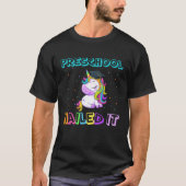 T-shirt Flossing Unicorn Preschool Graduation Cap Diploma (Devant)