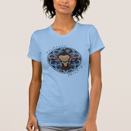T-shirt FloState Meditating Monkey Women's Yoga Tee (Devant)