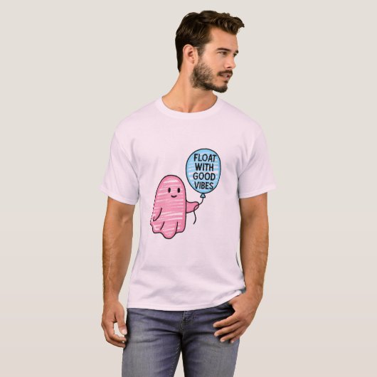 T-shirt Flotte avec de bonnes vibes joli design boo mignon (Devant entier)