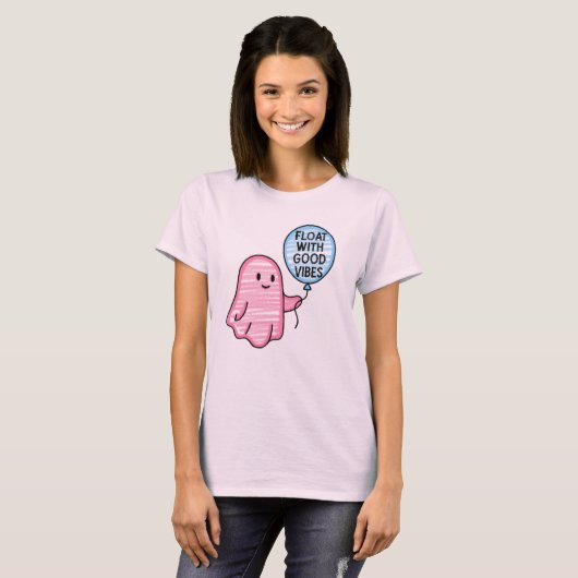 T-shirt Flotte avec de bonnes vibes joli design boo mignon (Devant entier)