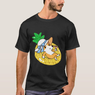 T-shirt Flotteur de piscine corgi T Pineapple pour hommes