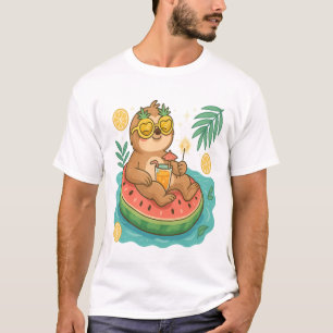 T-shirt Flotteur de piscine paresseux d'été