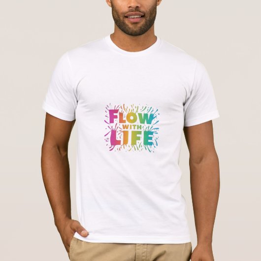 T-shirt "Flow with Life" en multicolore (Devant)