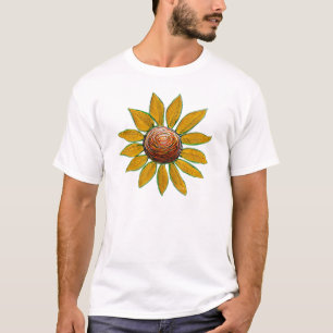 T-shirt Flower Art Rustic Ranch Style Country Jaune Rouge
