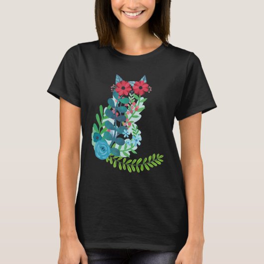 T-shirt Flower cat (Devant)