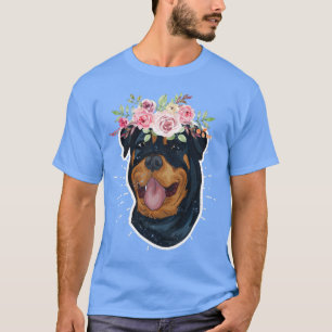 T-shirt Flower Crown Chien animal Amoureux des chiens Chie
