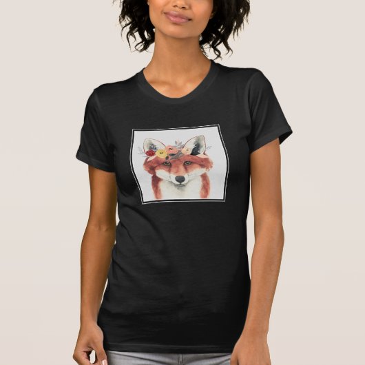 T-shirt Flower Crown Forester Fox (Devant)