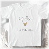 T-shirt Flower Girl Gold Heart Script moderne