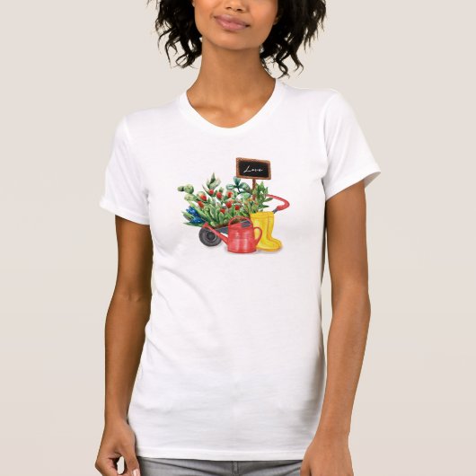 T-shirt Flower love tulips arrosage canettes en caoutchouc (Devant)