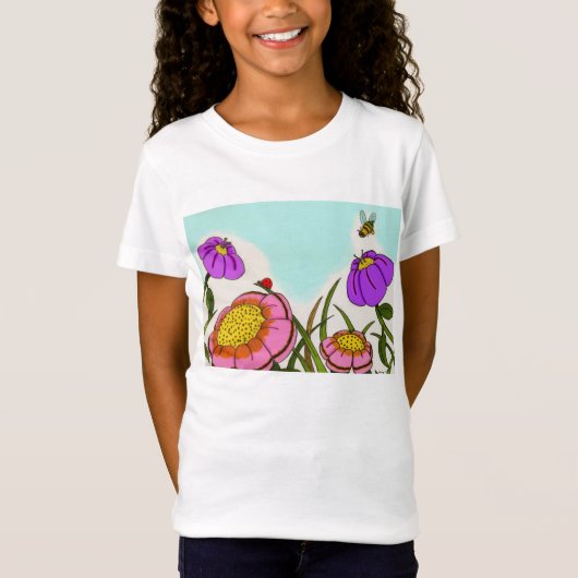 T-shirt Flower Meadow Girls Baby Doll (Devant)