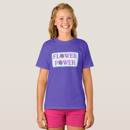 T-shirt Flower Power Girls (Devant entier)