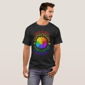 T-shirt Flower Rainbow Human Black Lie Droits de vie Scien (Devant entier)