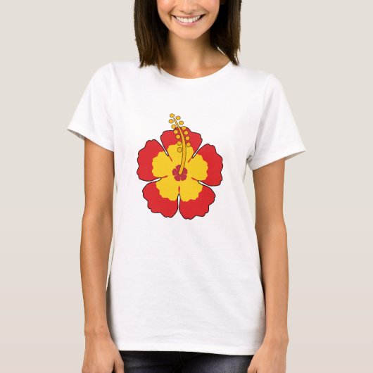 T-shirt Flower rouge hibiscus (Devant)