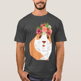 T-shirt Flower Wreath Guinea Pig Clothing Gift