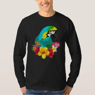 T-shirt Flowers Bird Jungle Animal Tropical Macaw Parrot