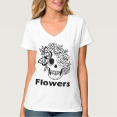T-shirt Flowers black and white (Devant)