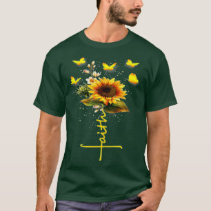T-shirt Flowers Vintage Faith Cross