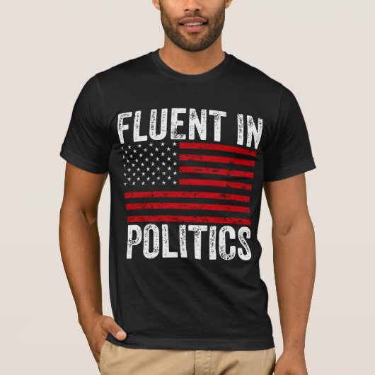 T-shirt Fluent en politique (Devant)