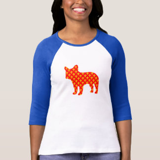 T-shirt fluer de lis de silhouette de bouledogue