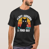 T-shirt Fluff Autour Et Découvrez Chat Hommes Femmes Rétro (Devant)