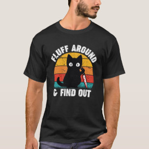T-shirt Fluff Autour Et Découvrez Chat Hommes Femmes Rétro