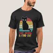 T-shirt Fluff autour et découvrez Kitten Retro Chat noir (Devant)