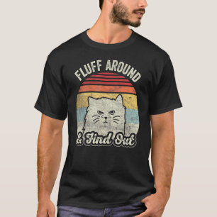 T-shirt Fluff Rétro Autour & Découvrez Pun Chat Humour Ad