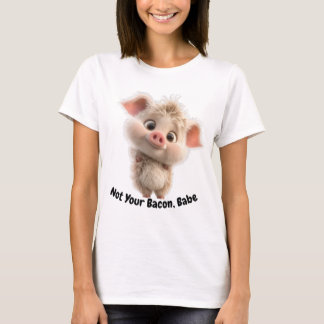 T-shirt Fluffy Piglet with Big Eyes - Be Kind Go Vegan