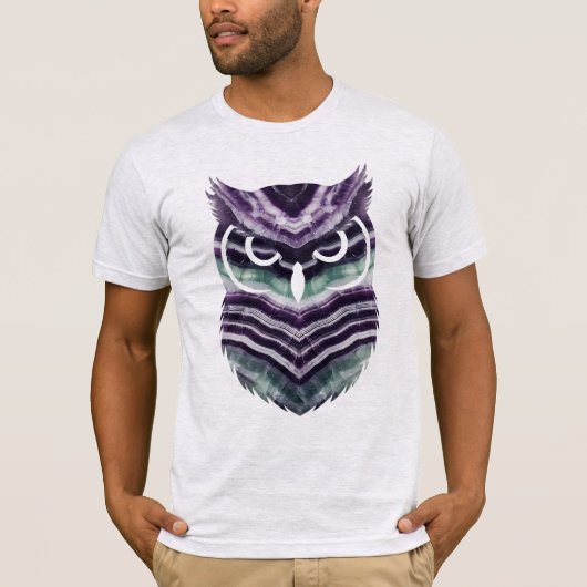 T-shirt Fluorite Crystal Owl Silhouette (Devant)
