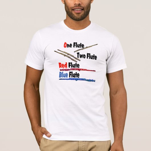 T-shirt Flûte bleue rouge (Devant)